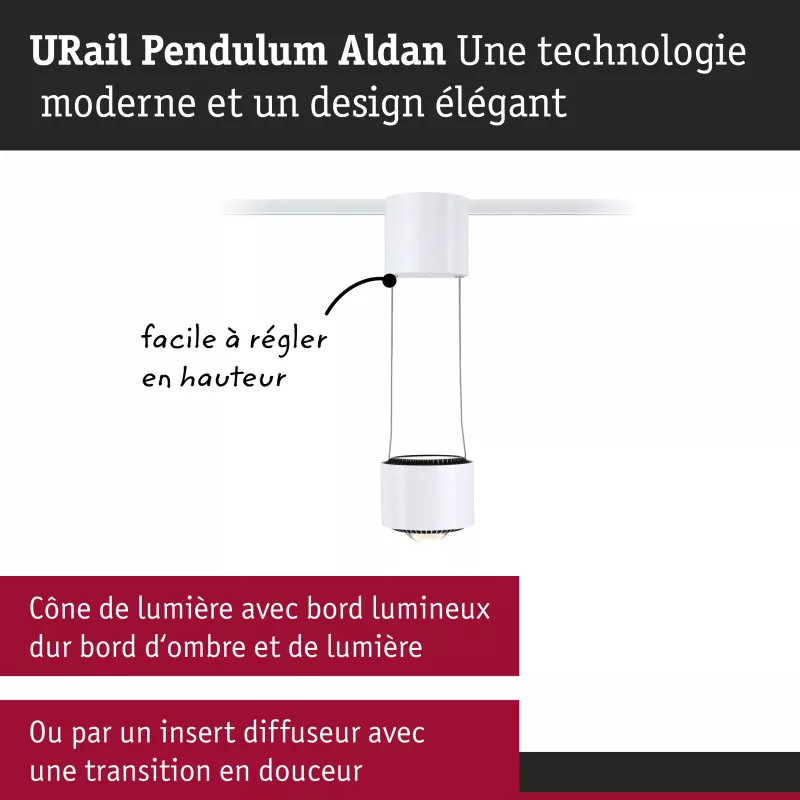 URail Pendelleuchte Aldan 750 lm 8,5 W 4000 K dimmbar 230 V Signal weiß