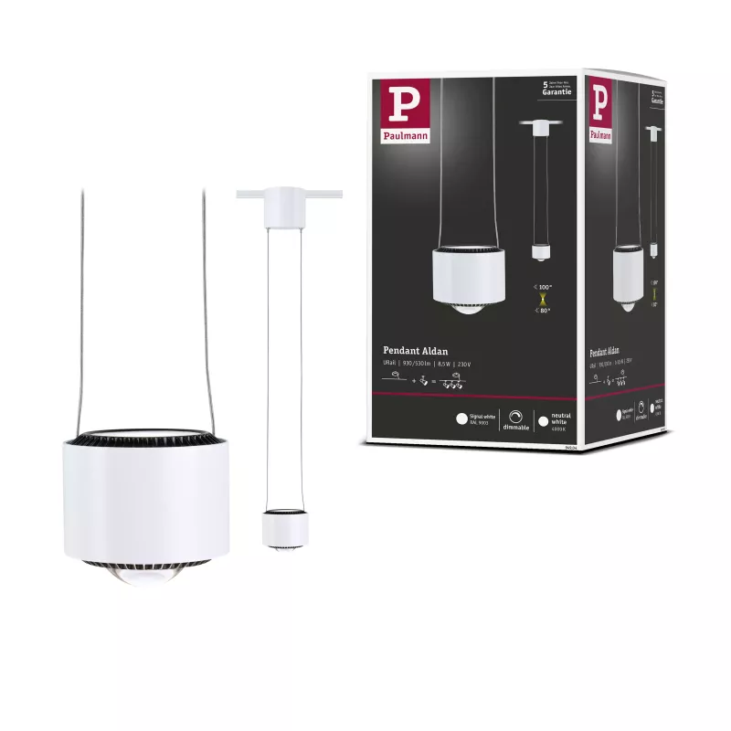 URail Suspension Aldan 750lm 8,5W 4000K gradable 230V Blanc signal