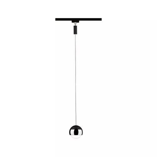 Lámpara de suspensión URail Capsule II, 400 lm, 6,3 W, 2700 K, regulable, 230 V, color negro mate y cromo.