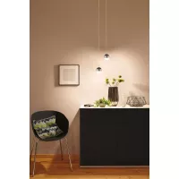 Lámpara de suspensión URail Capsule II, 400 lm, 6,3 W, 2700 K, regulable, 230 V, color negro mate y cromo. - système d'accrochage et décoration - détail 4