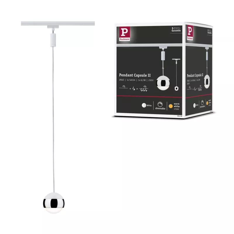 URail Suspension Capsule II 439lm 6.3W 2700K dimmable 230V