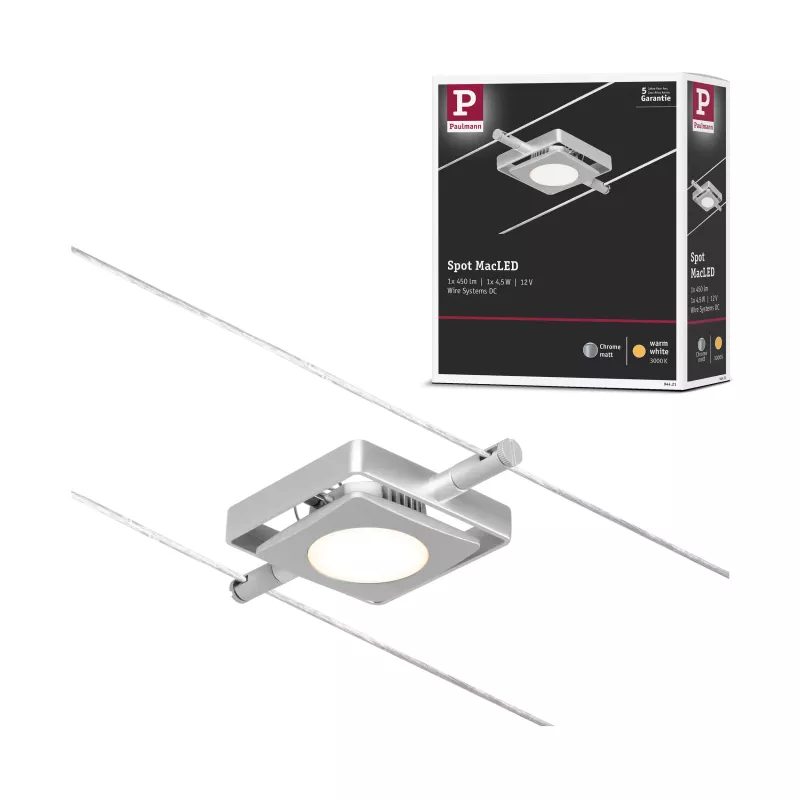 Sistema de cable LED CorDuo MacLED Foco individual 250lm 4.5W 3000K 12V PAULMANN 24 - Cimaise Tableau 