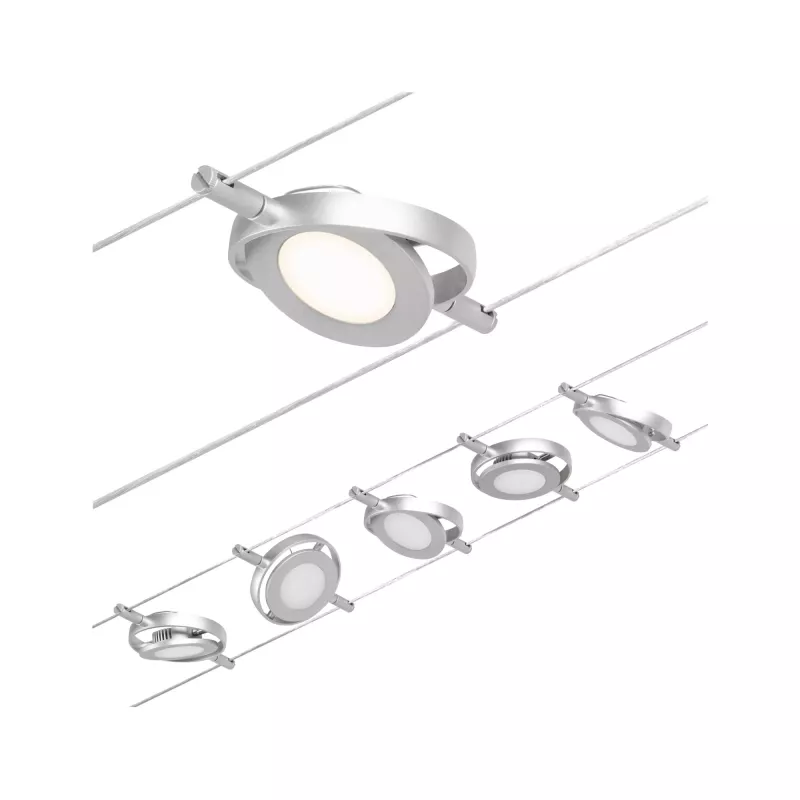 Kit base para sistema de cable LED CorDuo RoundMac 5x200lm 5x4,5W 3000K 230/12V