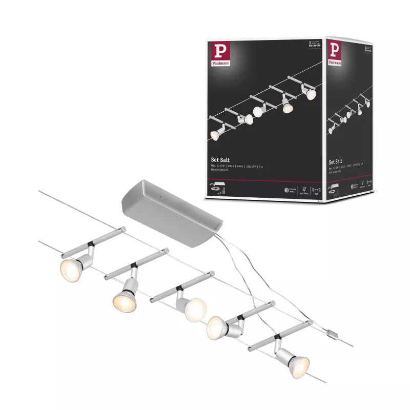 CorDuo Système sur câbles Salt Kit de base GU5,3 max. 5x10W 230/12V PAULMANN 40 - Cimaise Tableau 