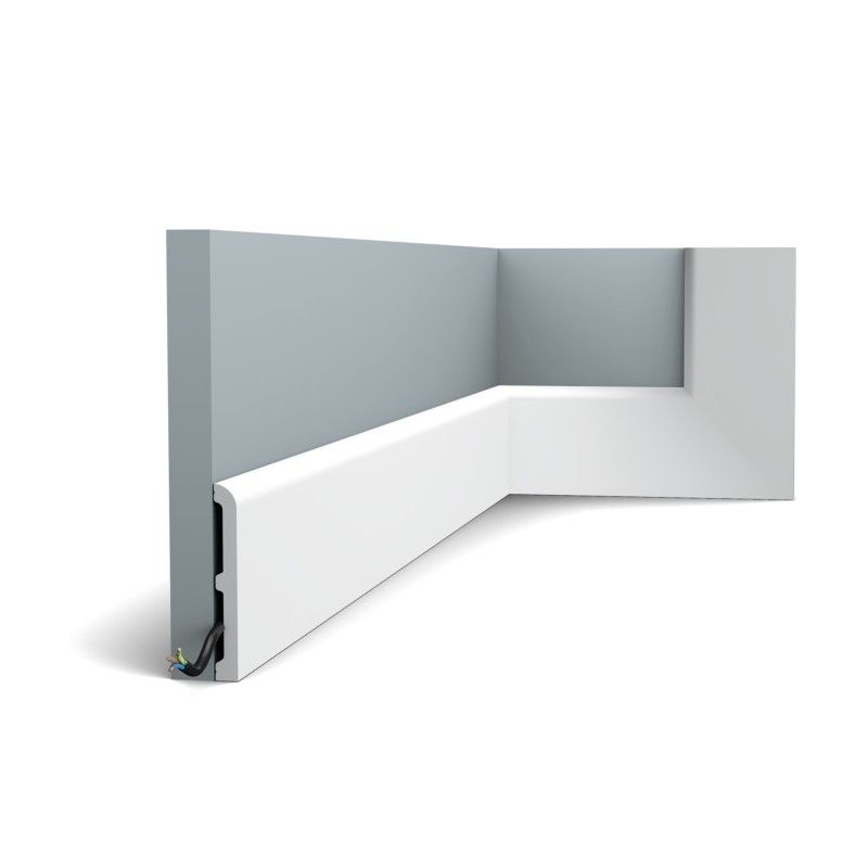 SX184-RAL9003 ORAC Battiscopa RAL9003 in Duropolymer L200 x H11 x L1,3 cm ORAC DECOR 4 - Cimaise Tableau 