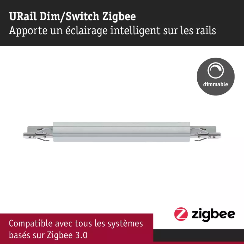 Adaptador de carril URail Zigbee 3.0 Dimm/Switch 240x21mm máx.