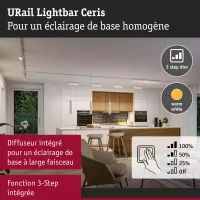 Barra de luces URail 3-Step-Dim Ceris 800lm 9,5W 3000K regulable 230V - système d'accrochage et décoration - détail 4