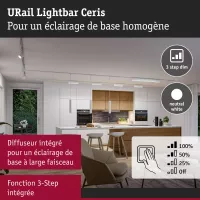 URail Lightbar 3-Step-Dim Ceris 850lm 9.5W 4000K dimmable 230V - système d'accrochage et décoration - détail 4