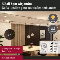 Foco para riel URail, atenuación en 3 pasos, Alejandro, 800 lm, 10 W, 3000 K, regulable, 230 V - système d'accrochage et décoration - détail 5
