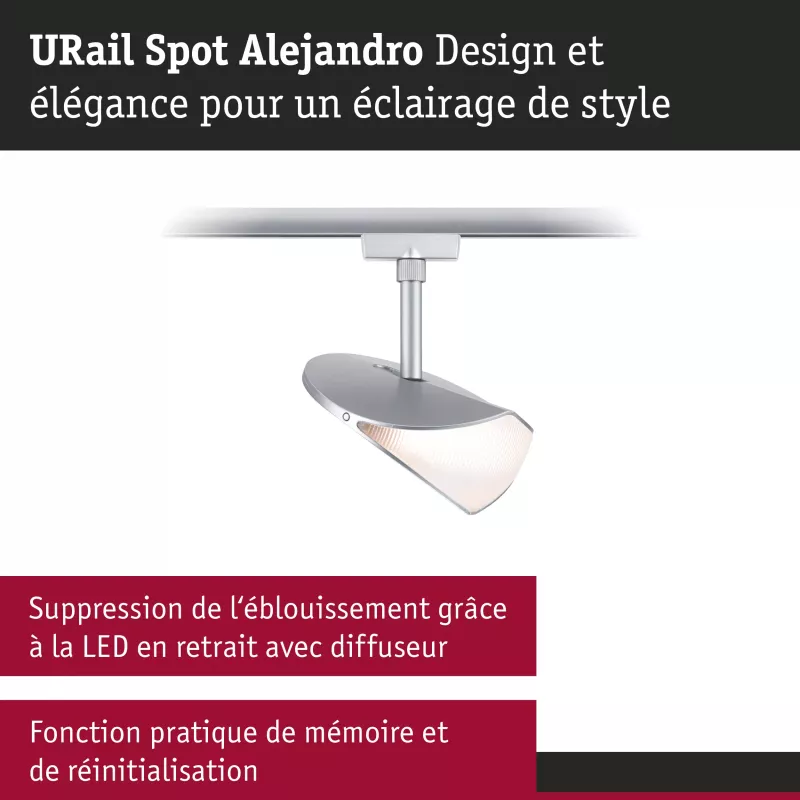 URail Schienenstrahler Alejandro, 3-stufig dimmbar, 800 lm, 10 W, 3000 K, 230 V PAULMANN 40 - Cimaise Tableau 