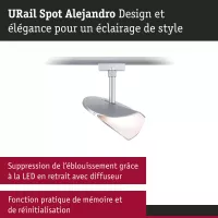 URail Schienenstrahler Alejandro, 3-stufig dimmbar, 800 lm, 10 W, 3000 K, 230 V - système d'accrochage et décoration - détail 6