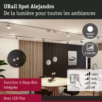 Foco para riel URail, atenuación en 3 pasos, Alejandro, 800 lm, 10 W, 4000 K, regulable, 230 V - système d'accrochage et décoration - détail 5