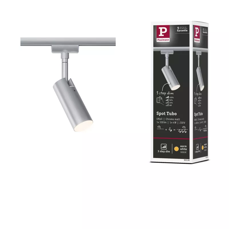 URail Schienenstrahler, 3-stufig dimmbar, 190 lm, 4 W, 3000 K, 230 V PAULMANN 33 - Cimaise Tableau 