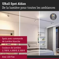 Foco para riel URail Foco individual Aldan 500lm 8W Blanco Interruptor 230V - système d'accrochage et décoration - détail 4