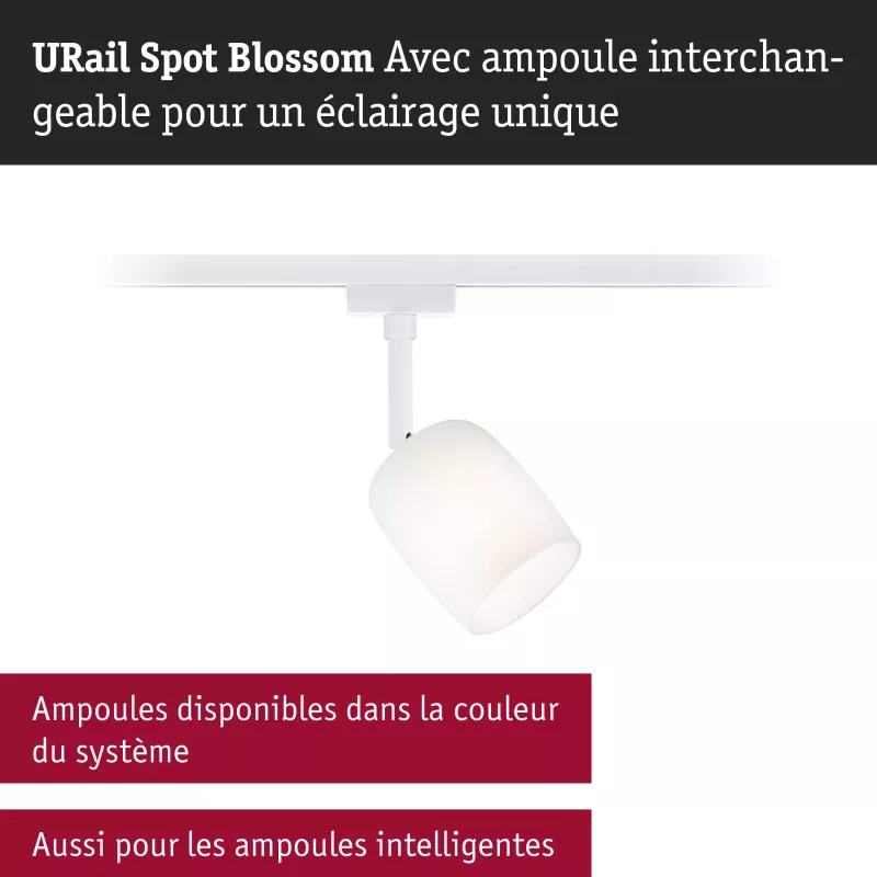 Foco para riel URail Blossom G9, máx. 10 W, regulable, 230 V