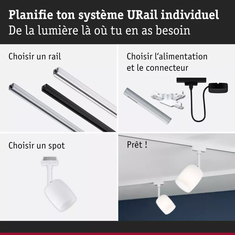 Foco para riel URail Blossom G9, máx. 10 W, regulable, 230 V