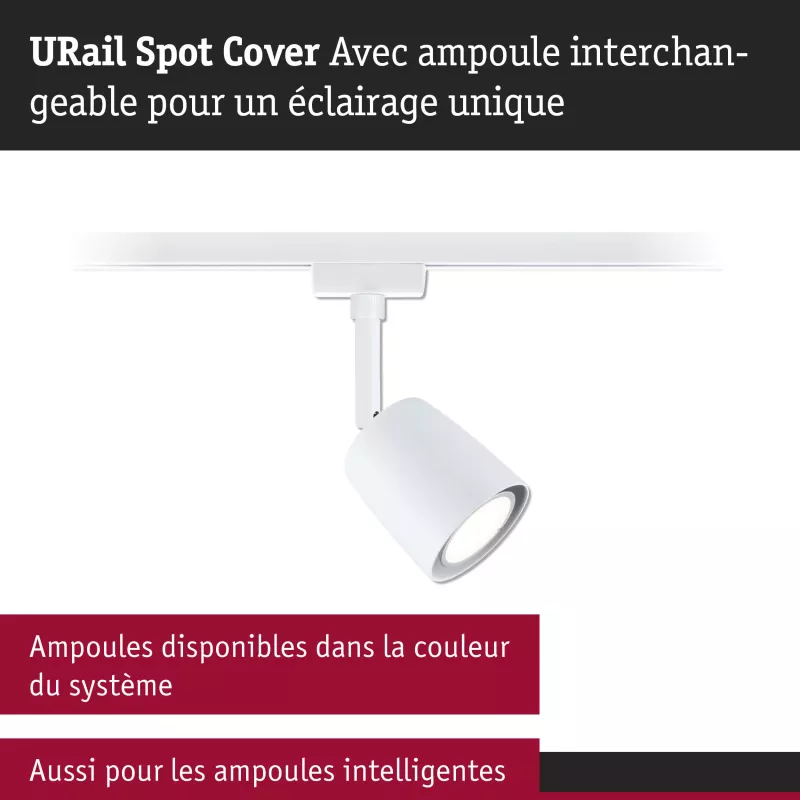 URail Spot sur rail Cover Spot individuel GU10 max. 10W gradable 230V PAULMANN 37 - Cimaise Tableau 