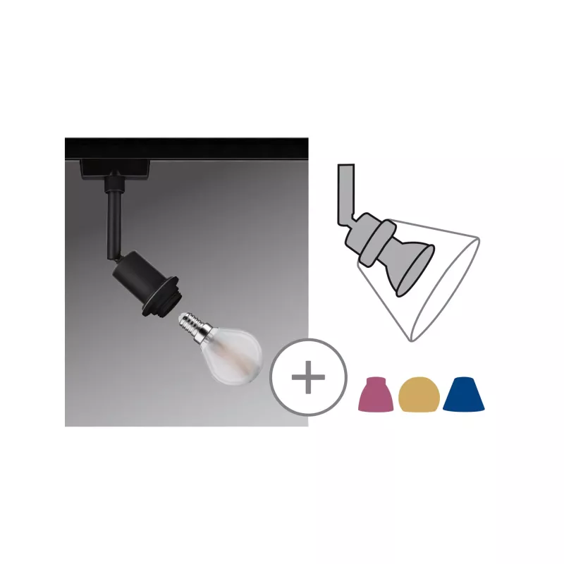 URail Track spotlight DecoSystems Basic Individual spotlight E14 max. 20W dimmable 230V PAULMANN 28 - Cimaise Tableau 