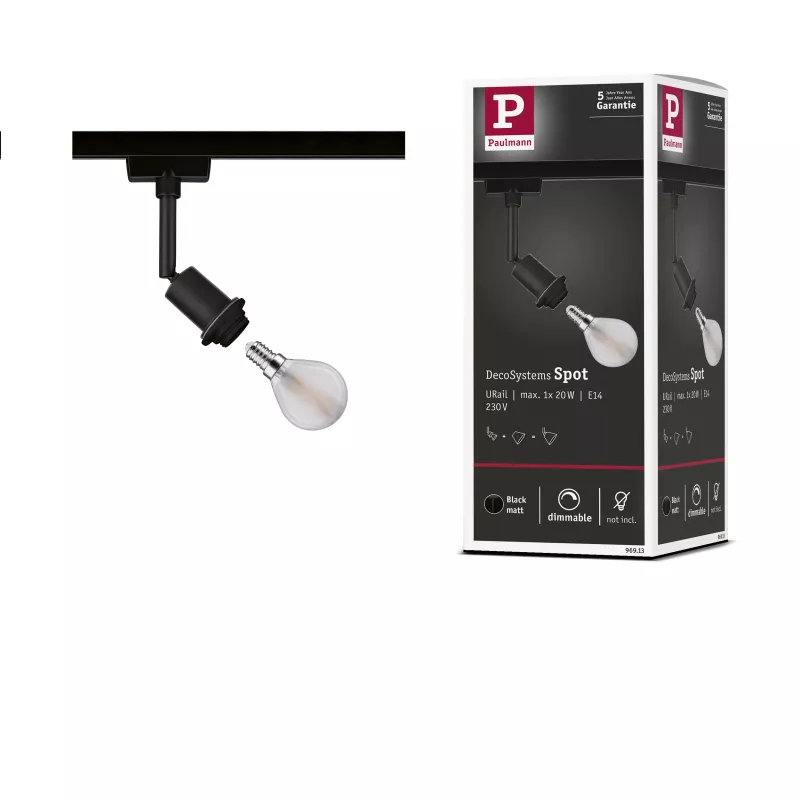 URail Track spotlight DecoSystems Basic Individual spotlight E14 max. 20W dimmable 230V PAULMANN 34 - Cimaise Tableau 