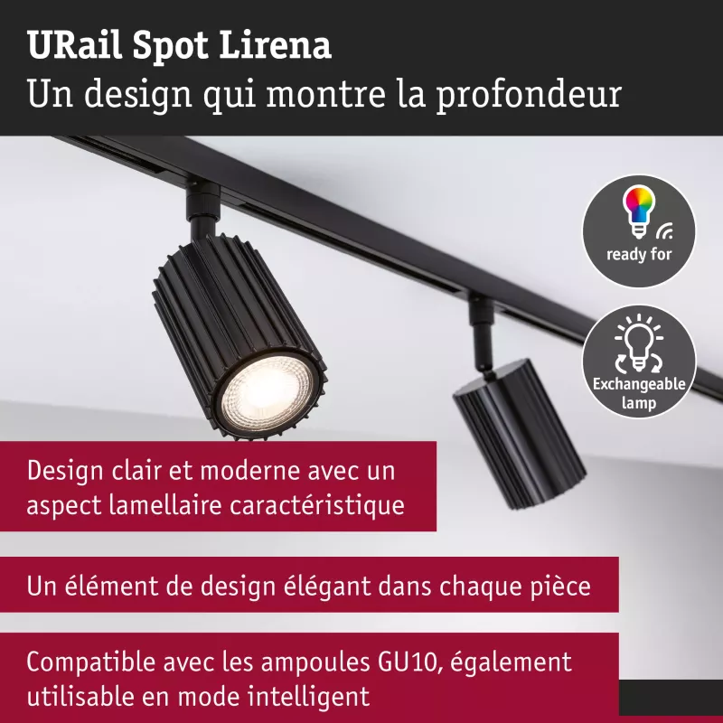 URail Track spotlight Lirena GU10 max. 10W 230V