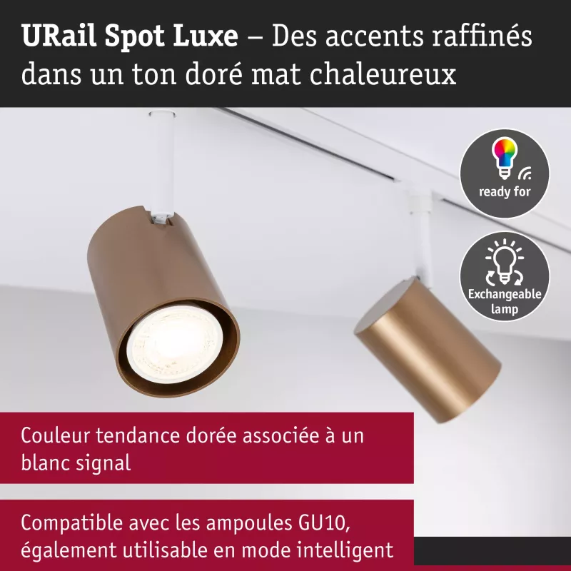 URail Luxury track spotlight GU10 max. 10W dimmable 230V PAULMANN 65 - Cimaise Tableau 