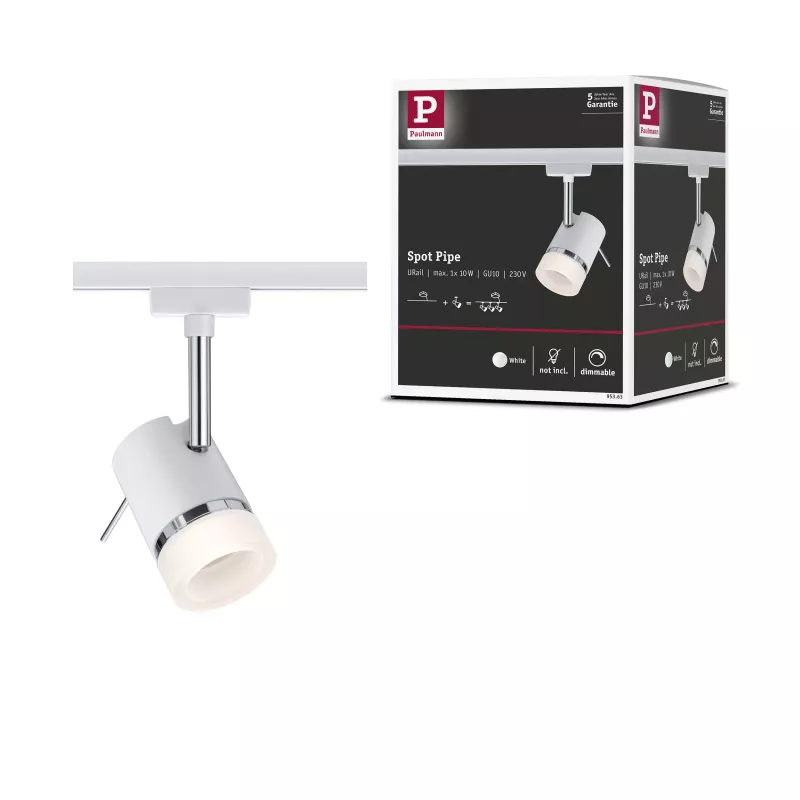Foco individual URail para riel, tipo GU10, máx. 10 W, regulable, 230 V. PAULMANN 22 - Cimaise Tableau 