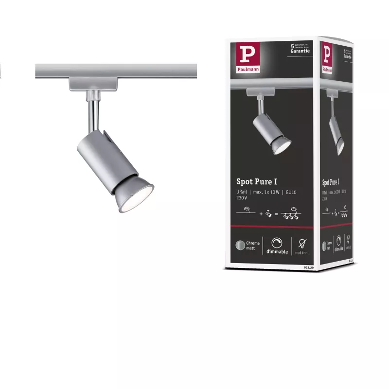 URail Schienenstrahler Pure I Einzelstrahler GU10 max. 10W dimmbar 230V