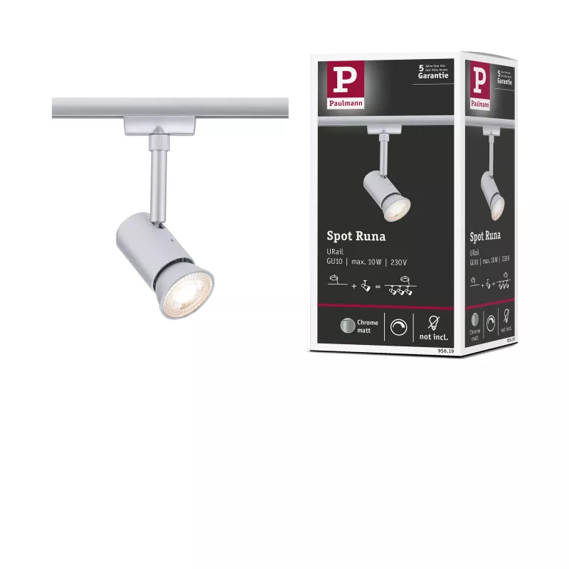 URail Spot sur rail Runa Spot individuel GU10 max. 10W gradable 230V
