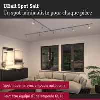URail Schienenstrahler Salt Spot, einzeln, GU10, max. 10 W, dimmbar, 230 V - système d'accrochage et décoration - détail 6