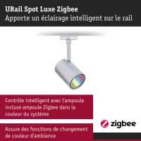 URail Track spotlight Smart Home Zigbee 3.0 Luxury GU10 350lm 4.8W RGBW+ dimmable 230V - système d'accrochage et décoration - détail 8
