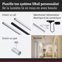 URail Track spotlight Theron Individual spotlight 1020lm 11W 3000K dimmable 230V - système d'accrochage et décoration - détail 7