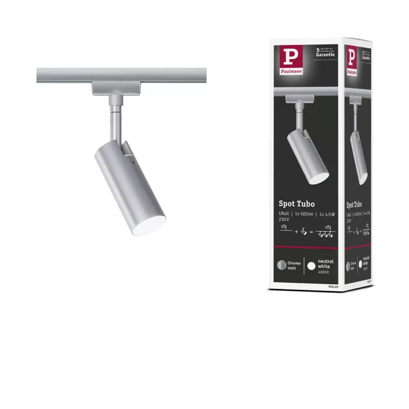 URail Track spotlight Tubo Individual spotlight 280lm 4.5W 4000K 230V