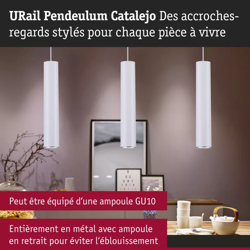 URail Lámpara Colgante Catalejo GU10 máx. 10W regulable 230V