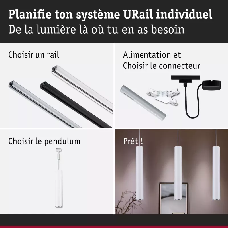 URail Pendelleuchte Catalejo GU10 max. 10W dimmbar 230V