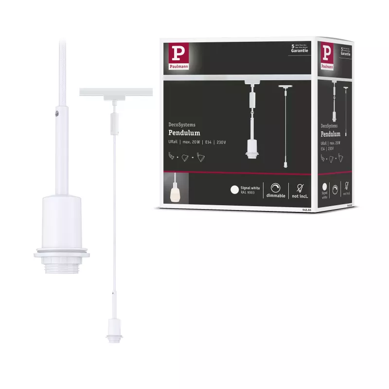 URail Pendelleuchte DecoSystems Basic E14 max. 20W dimmbar 230V