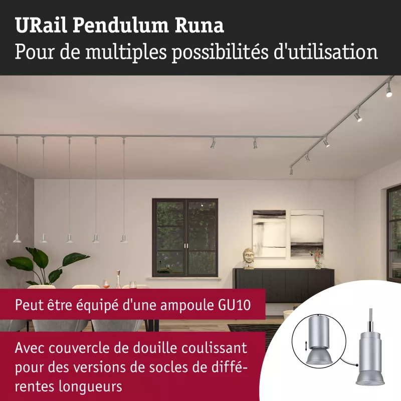 URail Suspension Runa GU10 max. 10W gradable 230V PAULMANN 38 - Cimaise Tableau 