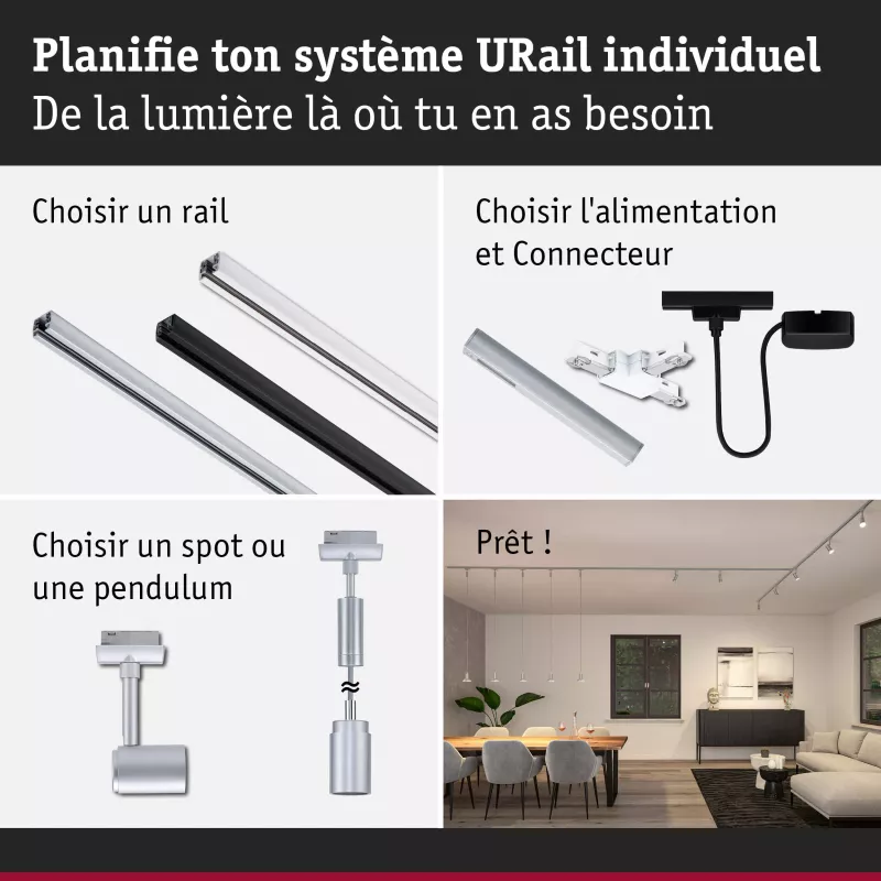 URail Suspension Runa GU10 max. 10W gradable 230V PAULMANN 40 - Cimaise Tableau 