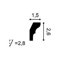 CX111 ORAC Cornice Durofoam L200 x H2,6 x L1,5 cm ORAC DECOR 2 - Cornice per Quadri