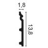 SX118 ORAC Plinthe Duropolymer L200 x H13,8 x L1,8 cm ORAC DECOR 2 - Cimaise Tableau 
