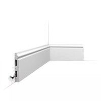 SX118-RAL9003 ORAC Duropolymer Skirting Board L200 x H13.8 x W1.8 cm - système d'accrochage et décoration - détail 1