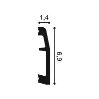 SX125 ORAC Plinthe Duropolymer L200 x H6,9 x L1,4 cm ORAC DECOR 2 - Cimaise Tableau