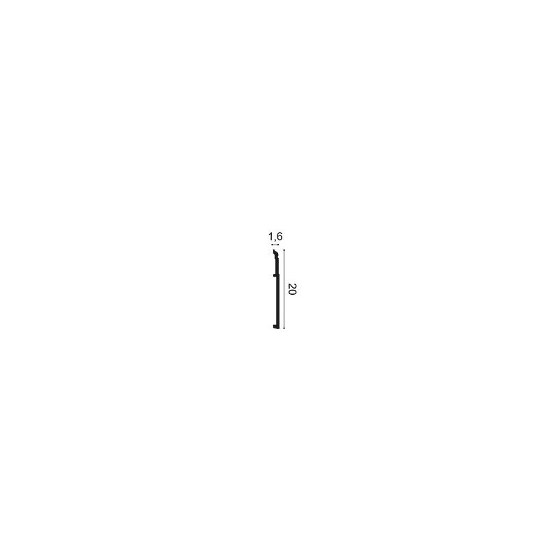 Zócalo de duropolímero ORAC SX156 L200 x H20,2 x W1,6 cm ORAC DECOR 2 - Cimaise Tableau 
