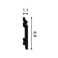 SX165 ORAC Plinthe Duropolymer L200 x H6,9 x L1,1 cm ORAC DECOR 2 - Cimaise Tableau