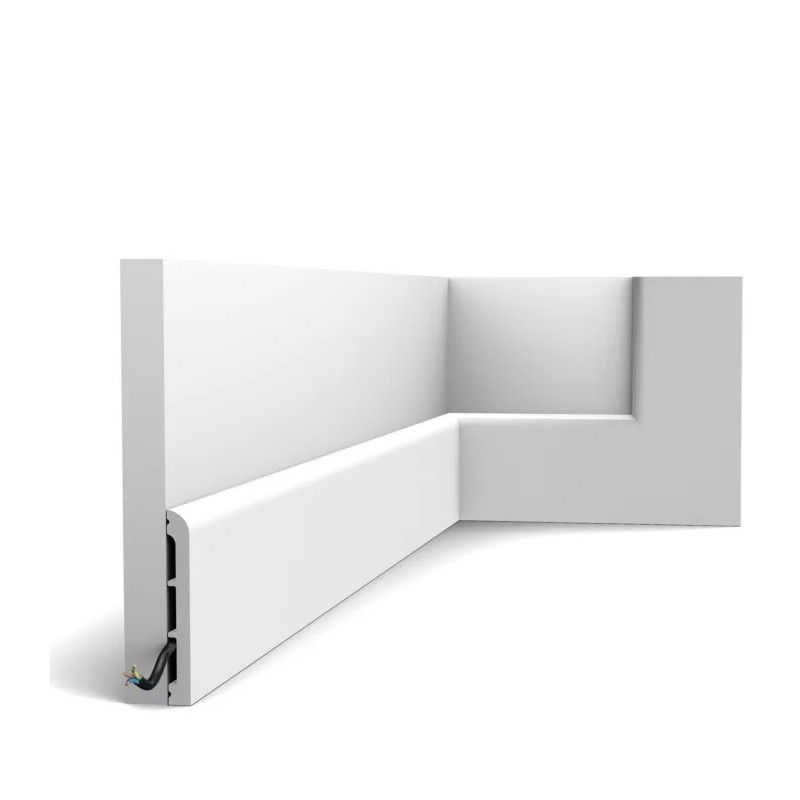 SX184-RAL9003 ORAC Battiscopa RAL9003 Duropolymer L200 x H11 x L1,3 cm ORAC DECOR 3 - Cornice per Tavolo