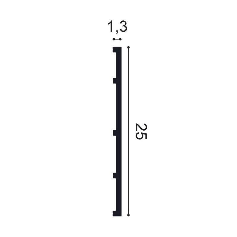 SX207 ORAC Duropolymer Plinth L200 x H25 x L1,3 cm ORAC DECOR 2 - Cimaise Tableau 