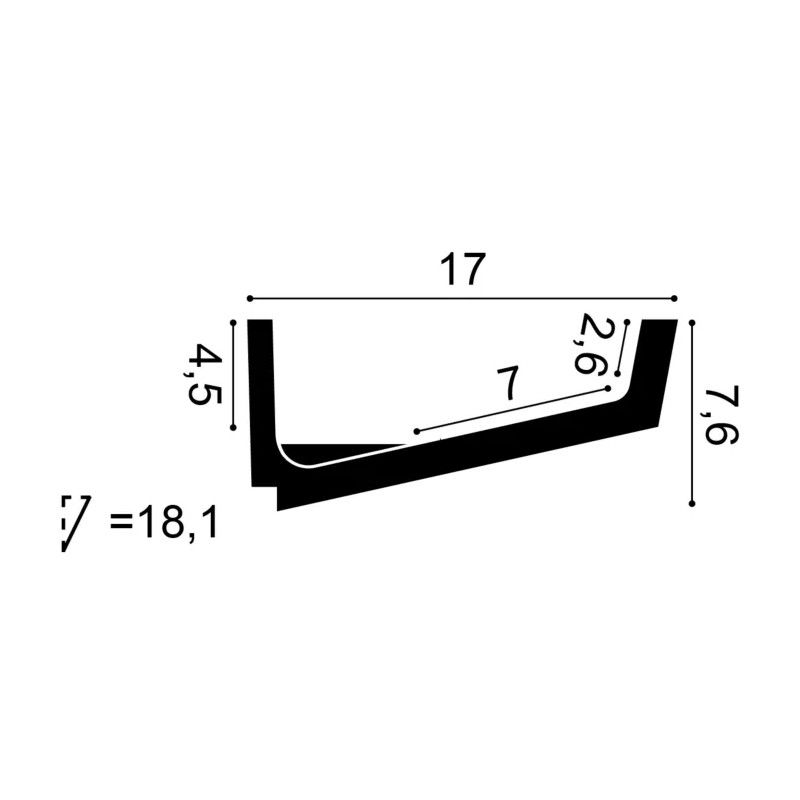C352 ORAC Indirekte Beleuchtung Purotouch L200 x H7.6 x L17.1 cm ORAC DECOR 3 - Cimaise Tableau 