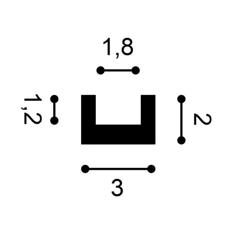 CX190 ORAC Profilo multifunzionale Durofoam L200 x H2 x L3 cm ORAC DECOR 3 - Cornice per quadri