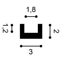 CX190 ORAC Profilo multifunzionale Durofoam L200 x H2 x L3 cm ORAC DECOR 3 - Cimaise Tableau 