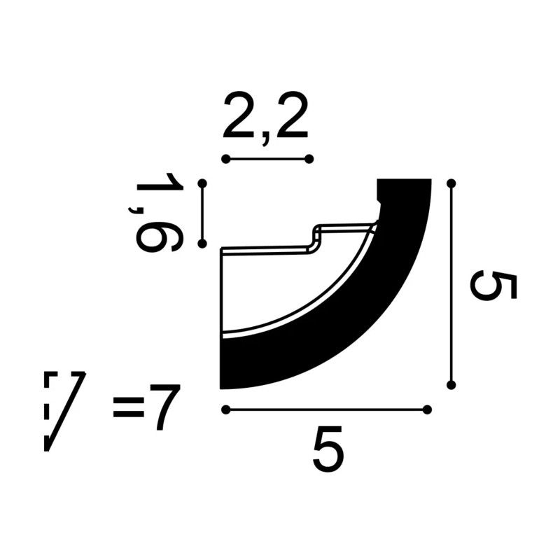 C362 Illuminazione indiretta in Purotouch L200 x H5 x L5 cm ORAC DECOR 3 - Cornice per quadri