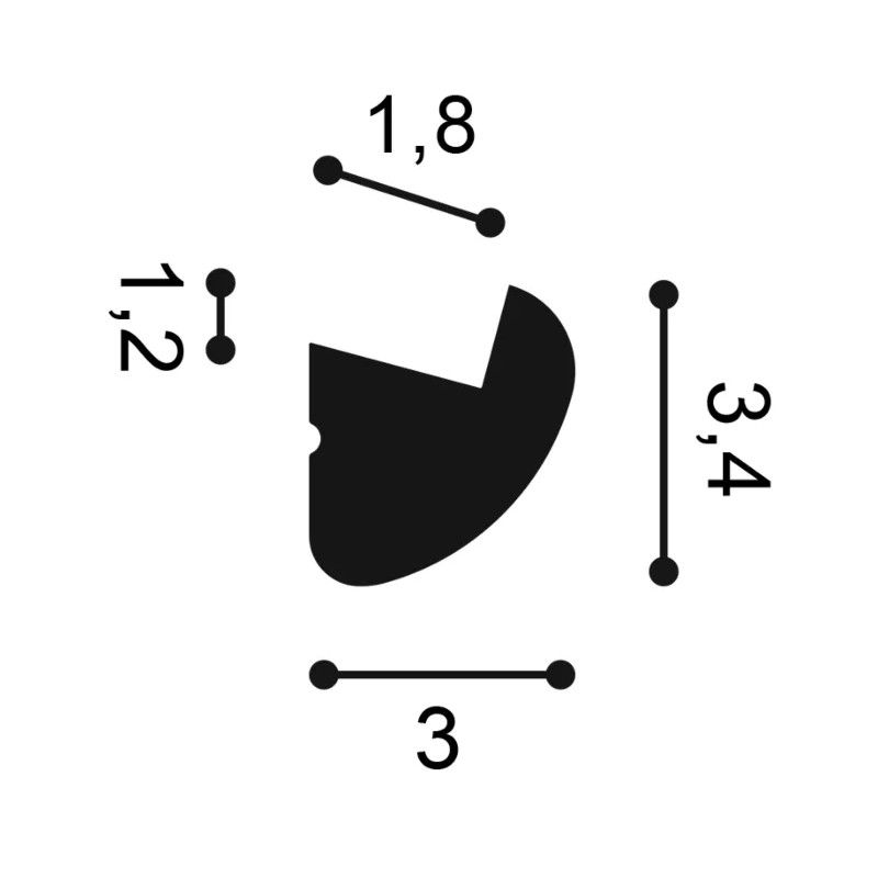 CX188F ORAC Cornice flessibile Durofoam L200 x H3,4 x L3 cm ORAC DECOR 3 - Cimaise Tableau 